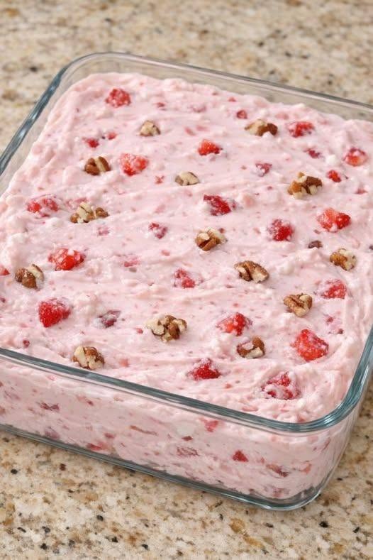 Frozen Strawberry Fluff: A 4-Ingredient No-Bake Dessert